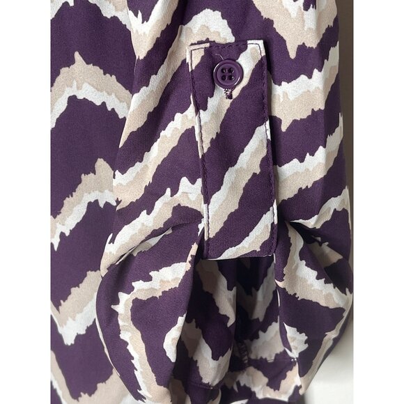 Luxology Purple Chevron Stripe Shift Dress Size 8 - Picture 10 of 11